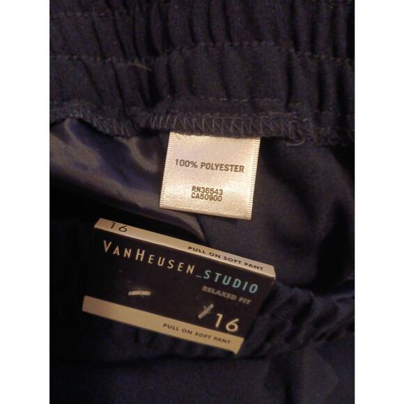 VanHeusen Studio dress pants, women's sz 16, polyester, Blue Classy Chic NWT $78 - Picture 6 of 7